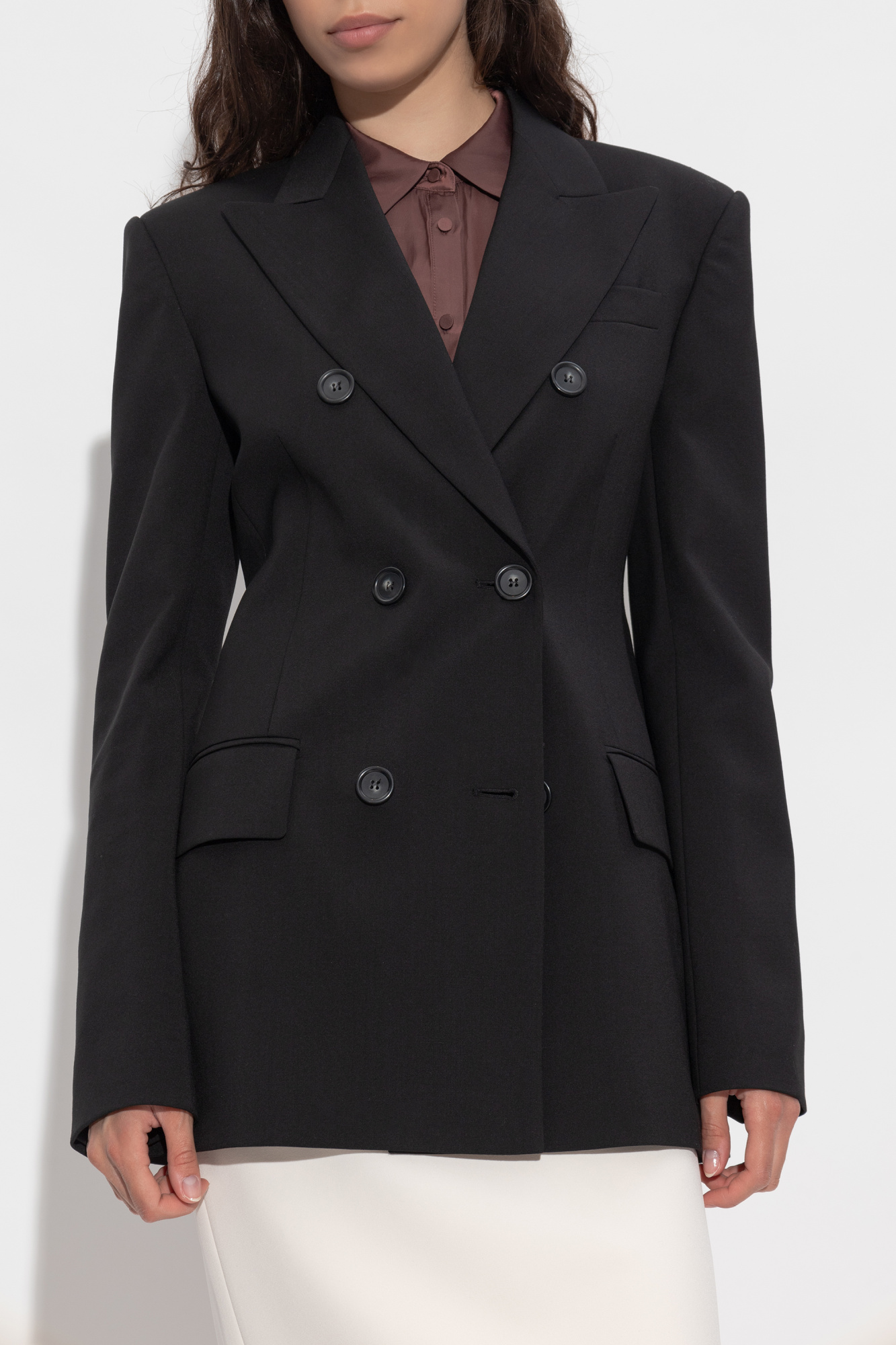 【送料&関税込】SportMax Adamo Double Breasted Blazer Sportmax - Adamo double-breasted wool blazer black - The Corner